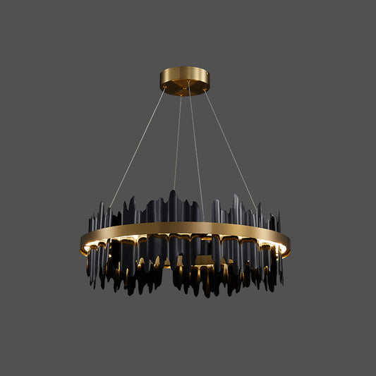 WOMO Iceberg Round Black&Gold Chandelier-WM2183