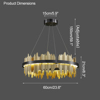 WOMO Iceberg Round Black Gold Chandelier-WM2183