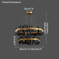 WOMO Iceberg Round Black Gold Chandelier-WM2183