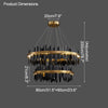 WOMO Iceberg Round Black Gold Chandelier-WM2183 thumbnail