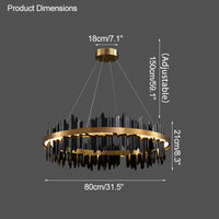 WOMO Iceberg Round Black Gold Chandelier-WM2183