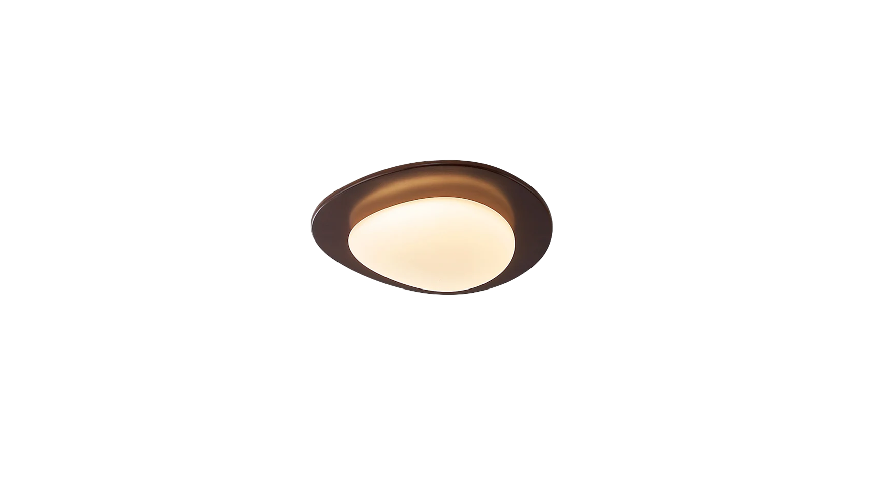 WOMO Oval Walnut Flush Mount Ceiling Light-WM1235