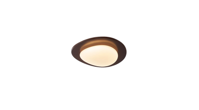 WOMO Oval Walnut Flush Mount Ceiling Light-WM1235