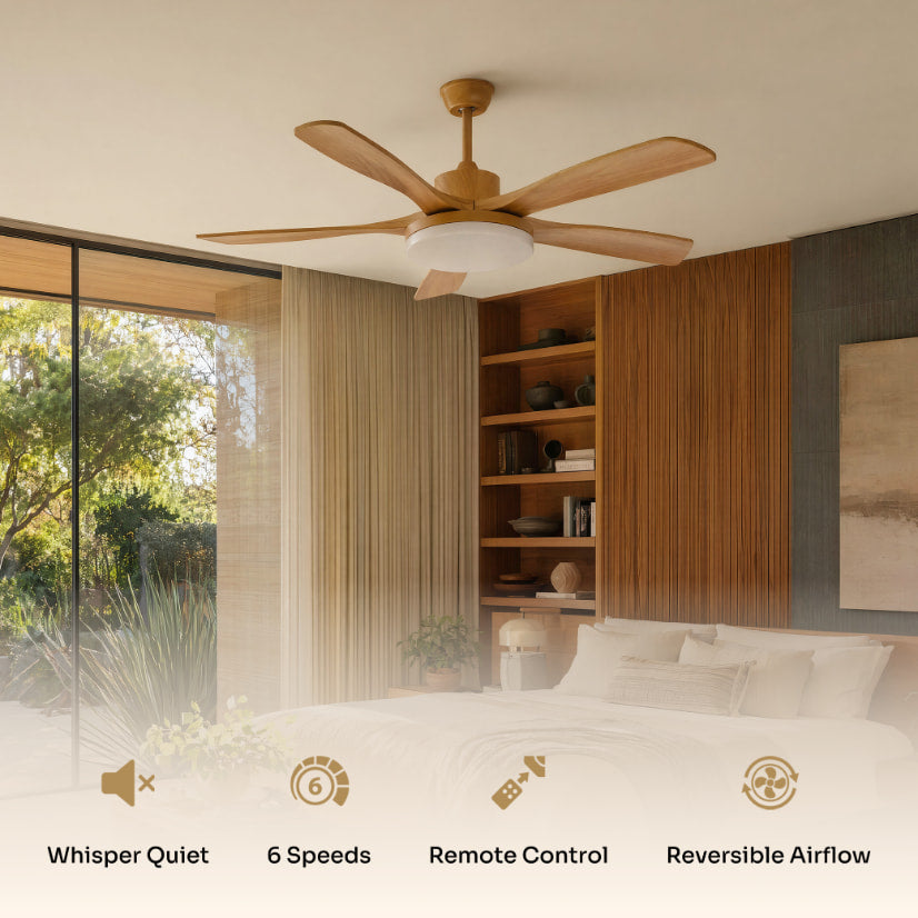 WOMO Scandi Reversible Ceiling Fan with Light-WM5002