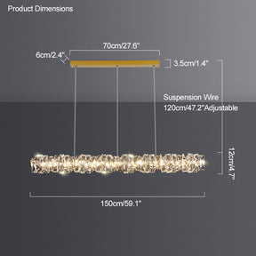 WOMO Twist Linear Crystal Chandelier-WM2193