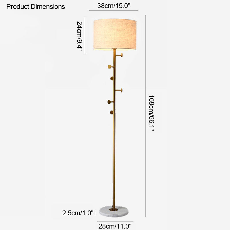 WOMO Coat Rack Tree Floor Lamp-WM7065