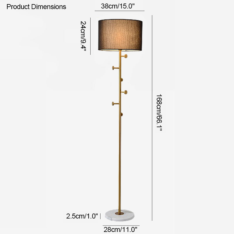 WOMO Coat Rack Tree Floor Lamp-WM7065