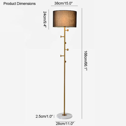 WOMO Coat Rack Tree Floor Lamp-WM7065