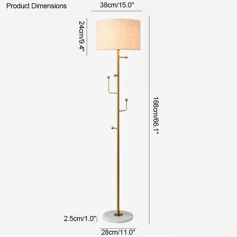 WOMO Coat Rack Tree Floor Lamp-WM7065