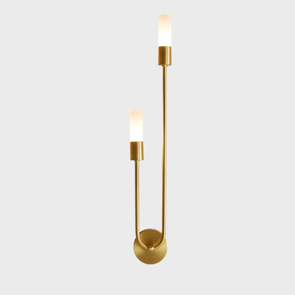 WOMO Black and Brass Modern Candelabra Wall Sconce-WM6096