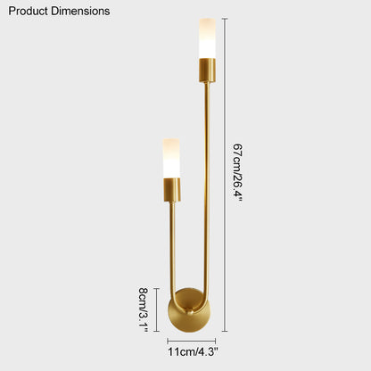 WOMO Black and Brass Modern Candelabra Wall Sconce-WM6096