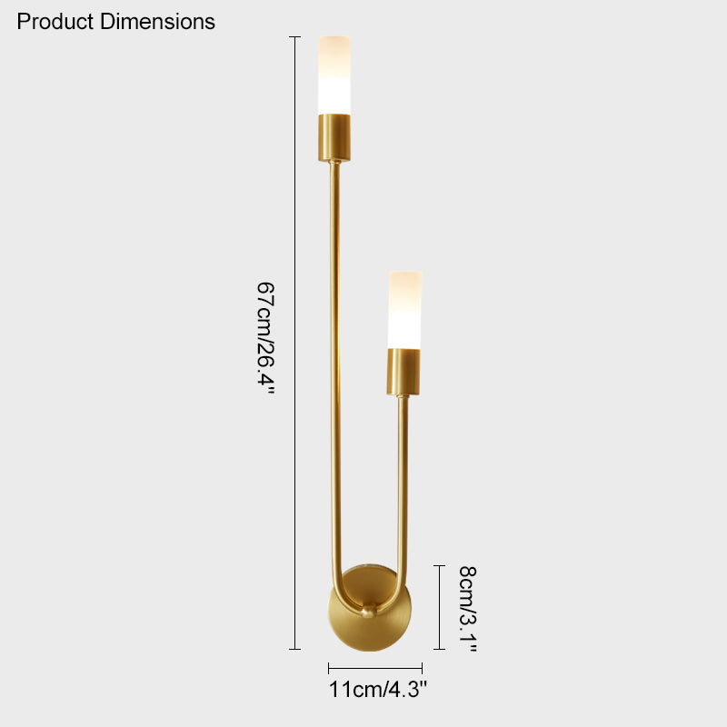 WOMO Black and Brass Modern Candelabra Wall Sconce-WM6096