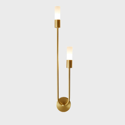 WOMO Black and Brass Modern Candelabra Wall Sconce-WM6096