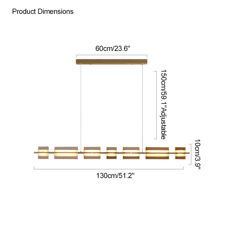 WOMO Amber/Smoked Glass Linear Chandelier-WM2221