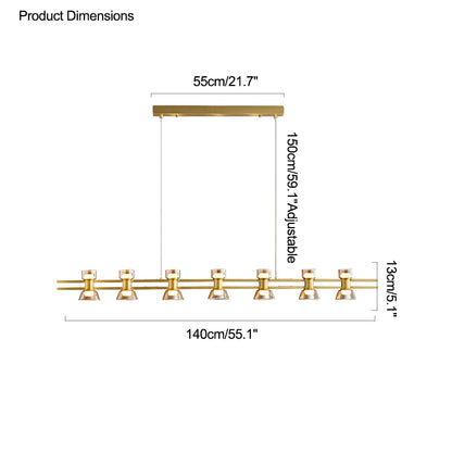 WOMO Brass Linear Chandelier-WM2225