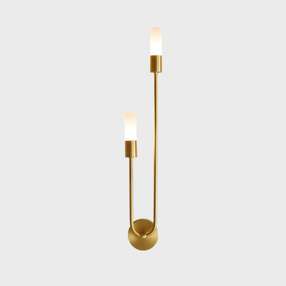 WOMO Black and Brass Modern Candelabra Wall Sconce-WM6096