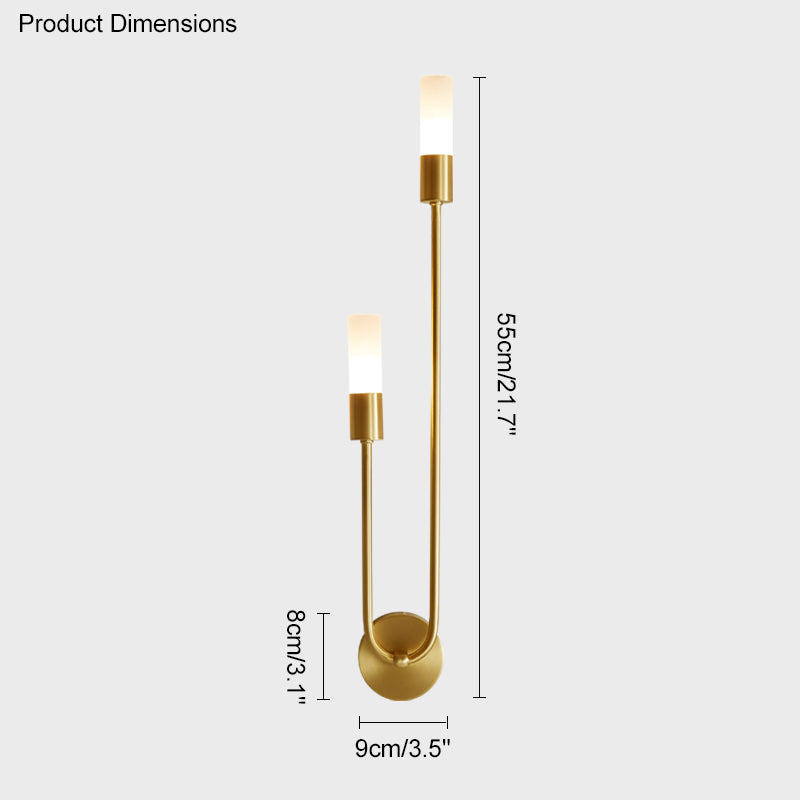 WOMO Black and Brass Modern Candelabra Wall Sconce-WM6096