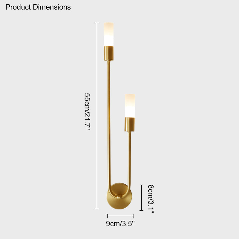 WOMO Black and Brass Modern Candelabra Wall Sconce-WM6096