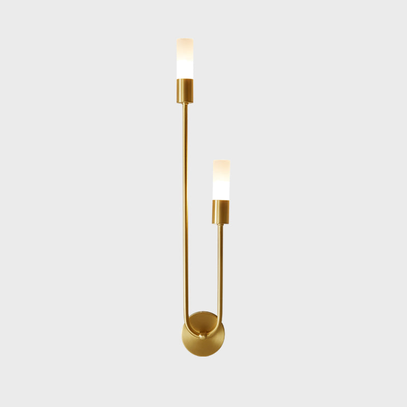 WOMO Black and Brass Modern Candelabra Wall Sconce-WM6096