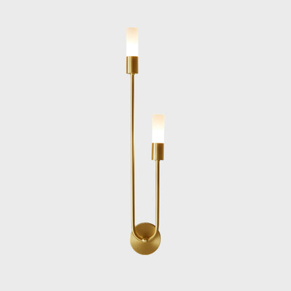 WOMO Black and Brass Modern Candelabra Wall Sconce-WM6096