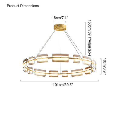 WOMO Tiered Circles Glass Chandelier-WM2220