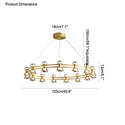 WOMO Double Circular Brass Chandelier-WM2224