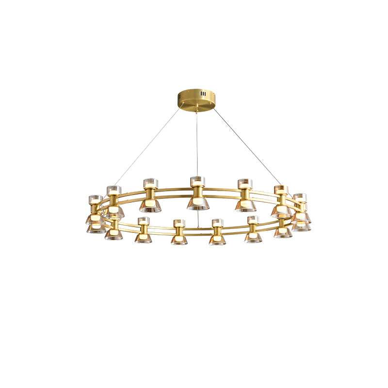 WOMO Double Circular Brass Chandelier-WM2224