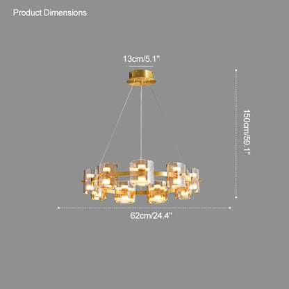 WOMO Circular Glass Chandelier-WM2218