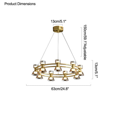 WOMO Double Circular Brass Chandelier-WM2224