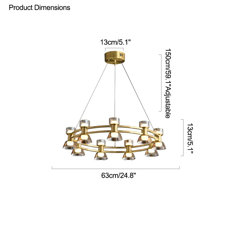 WOMO Double Circular Brass Chandelier-WM2224