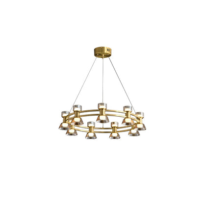 WOMO Double Circular Brass Chandelier-WM2224