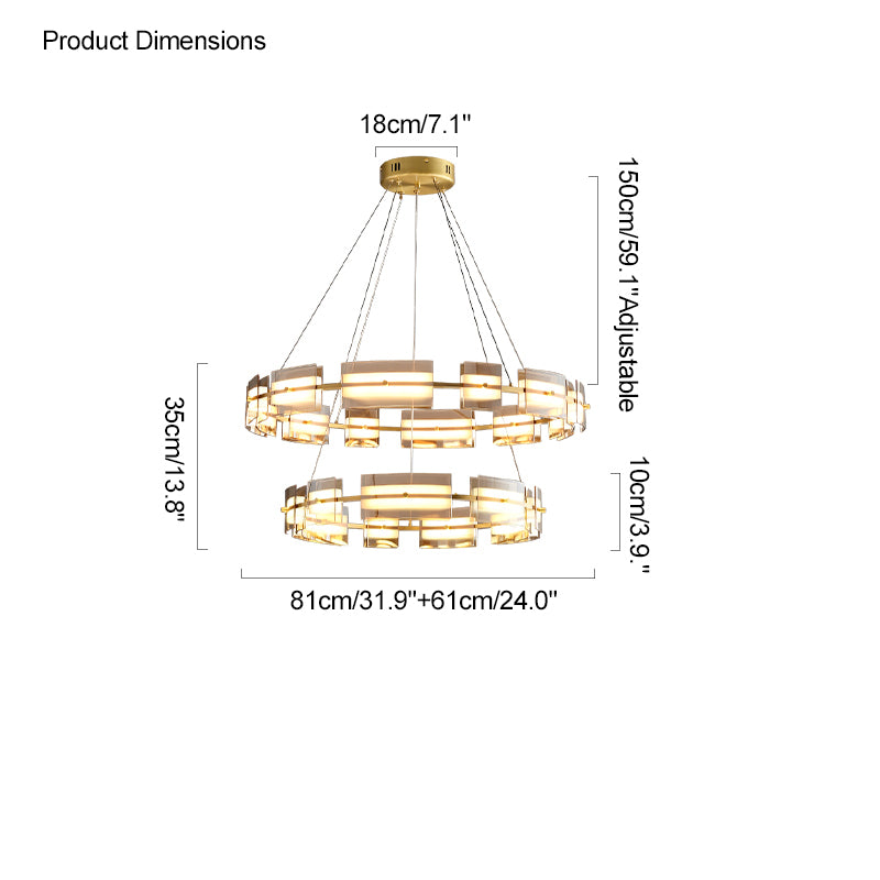 WOMO Tiered Circles Glass Chandelier-WM2220