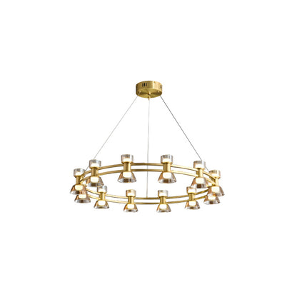 WOMO Double Circular Brass Chandelier-WM2224