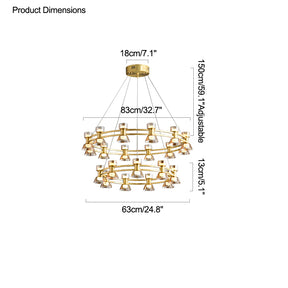 WOMO Double Circular Brass Chandelier-WM2224