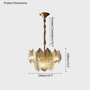 WOMO Tiered Glass Leaf Chandelier-WM2209