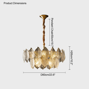 WOMO Tiered Glass Leaf Chandelier-WM2209