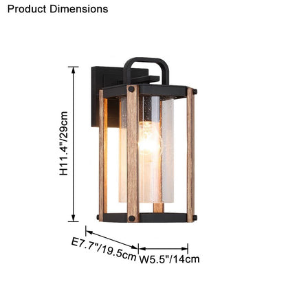 WOMO Rustic Seeded Glass Outdoor Sconce-WM9146