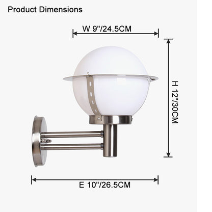 WOMO Glass Globe Outdoor Wall Light-WM9208