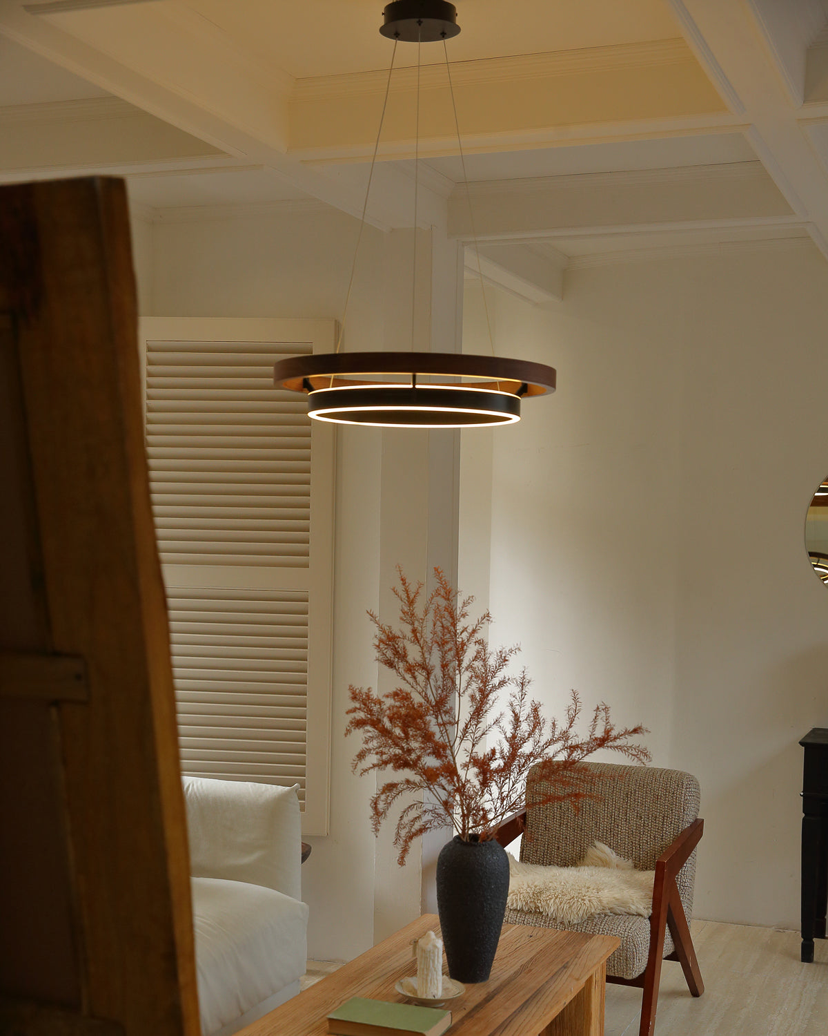 WOMO Circular Wood Led Chandelier-WM2492