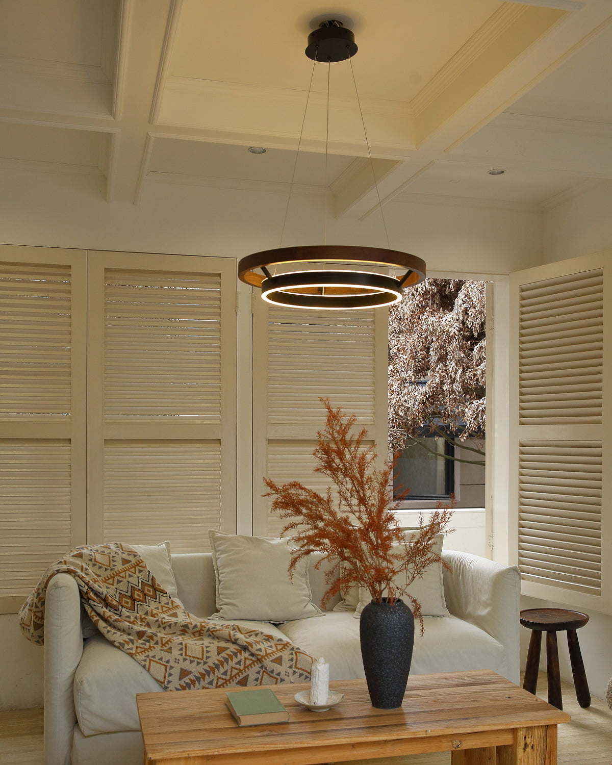 WOMO Circular Wood Led Chandelier-WM2492