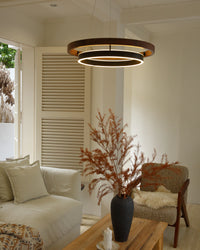 WOMO Circular Wood Led Chandelier-WM2492