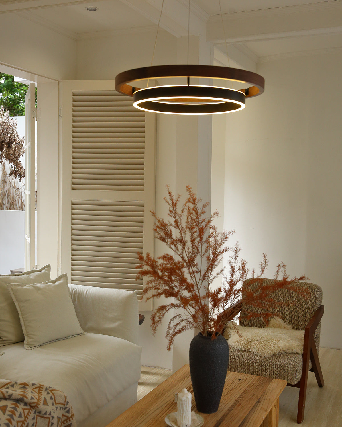 WOMO Circular Wood Led Chandelier-WM2492