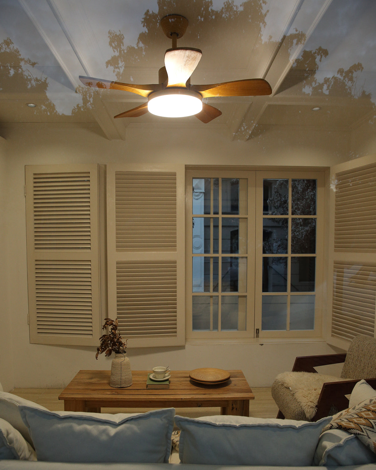 WOMO Scandi Reversible Ceiling Fan with Light-WM5002