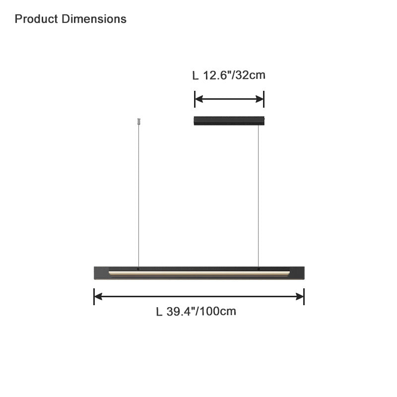 WOMO Black Glass Linear Pendant-WM2309