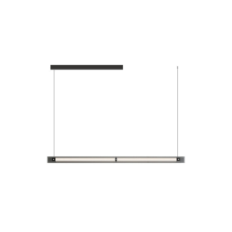 WOMO Black Ribbed Glass Linear Pendant Light-WM2308