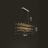 WOMO Rectangular Sculptural Chandelier-WM2200