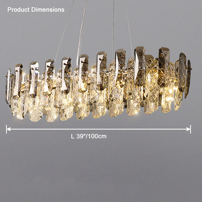 WOMO Smoked Crystal Round Chandelier-WM2363