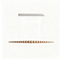WOMO Wooden Bead Linear Pendant Light-WM3258