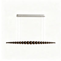 WOMO Wooden Bead Linear Pendant Light-WM3258