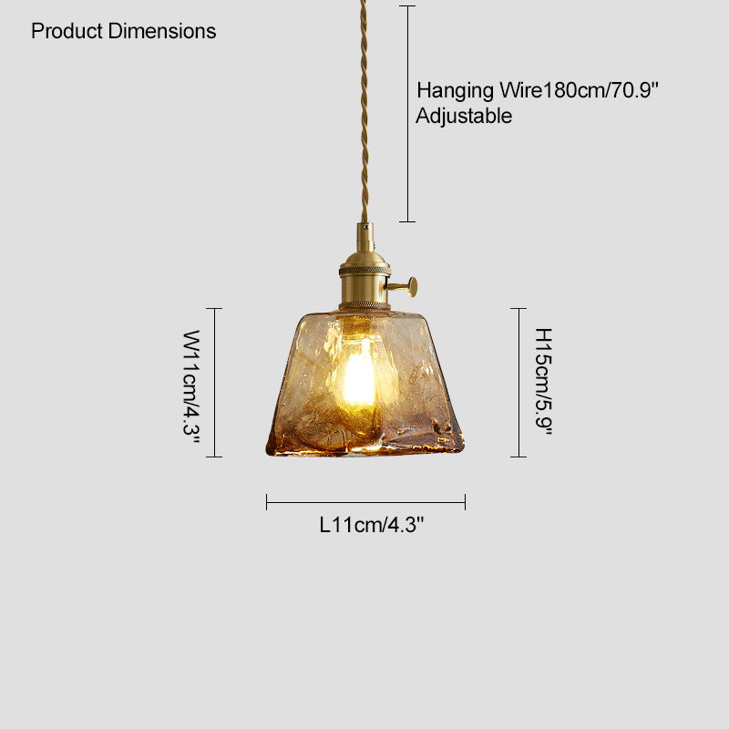 WOMO Amber Glass Small Pendant Light-WM2210